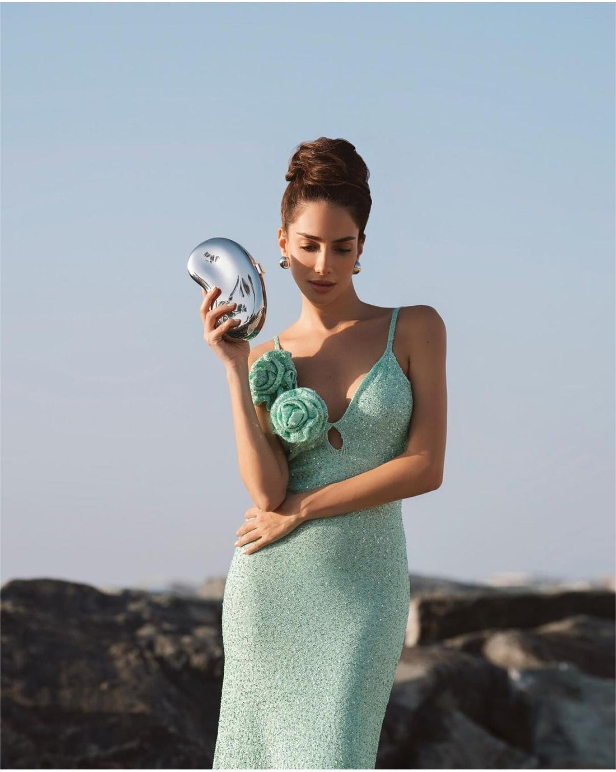 Summer Mint Green Sequin Sling Dress