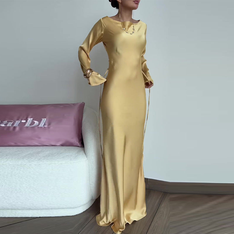 Ladies Autumn New Fashion Elegant Long Sleeve Loose Dress