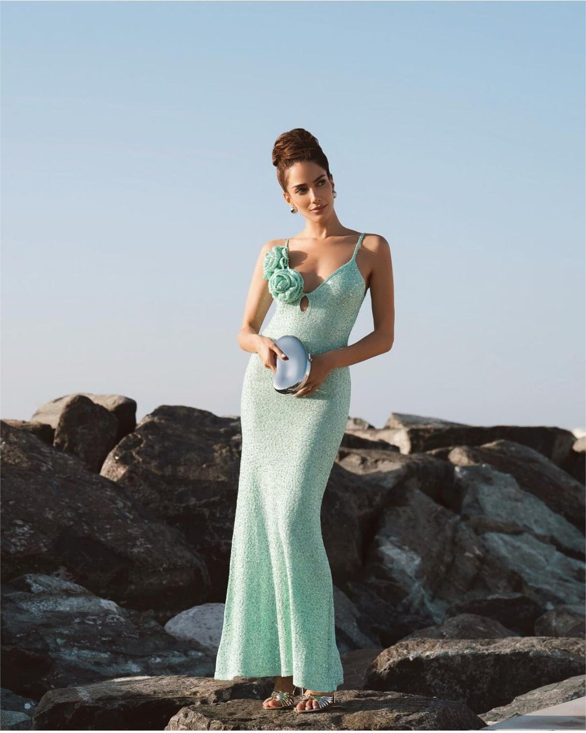 Summer Mint Green Sequin Sling Dress