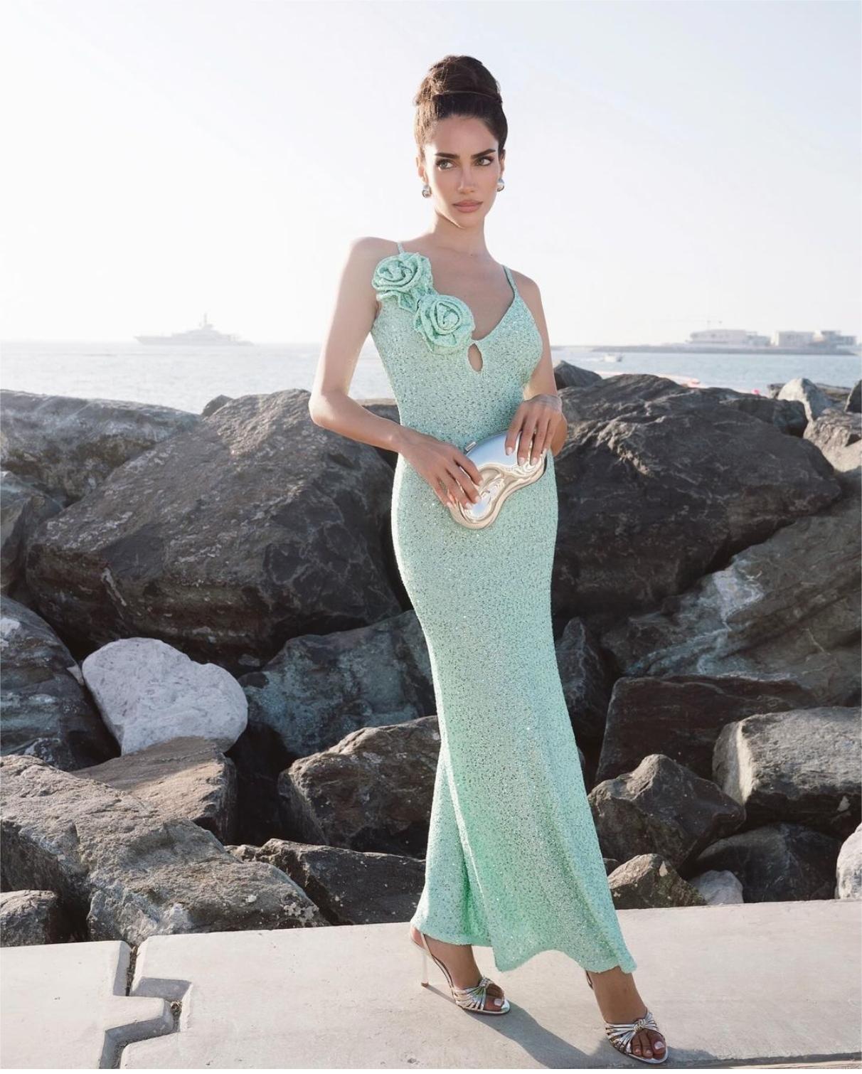 Summer Mint Green Sequin Sling Dress
