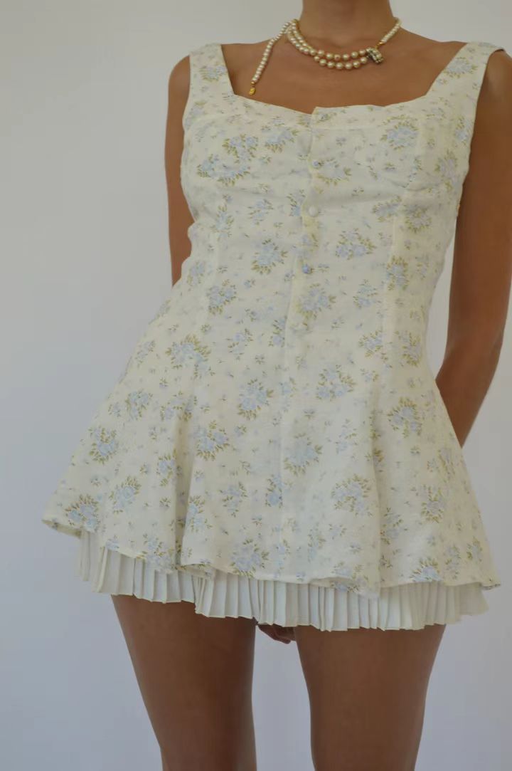 Women's Comfort And Casual Floral Strap Dress
