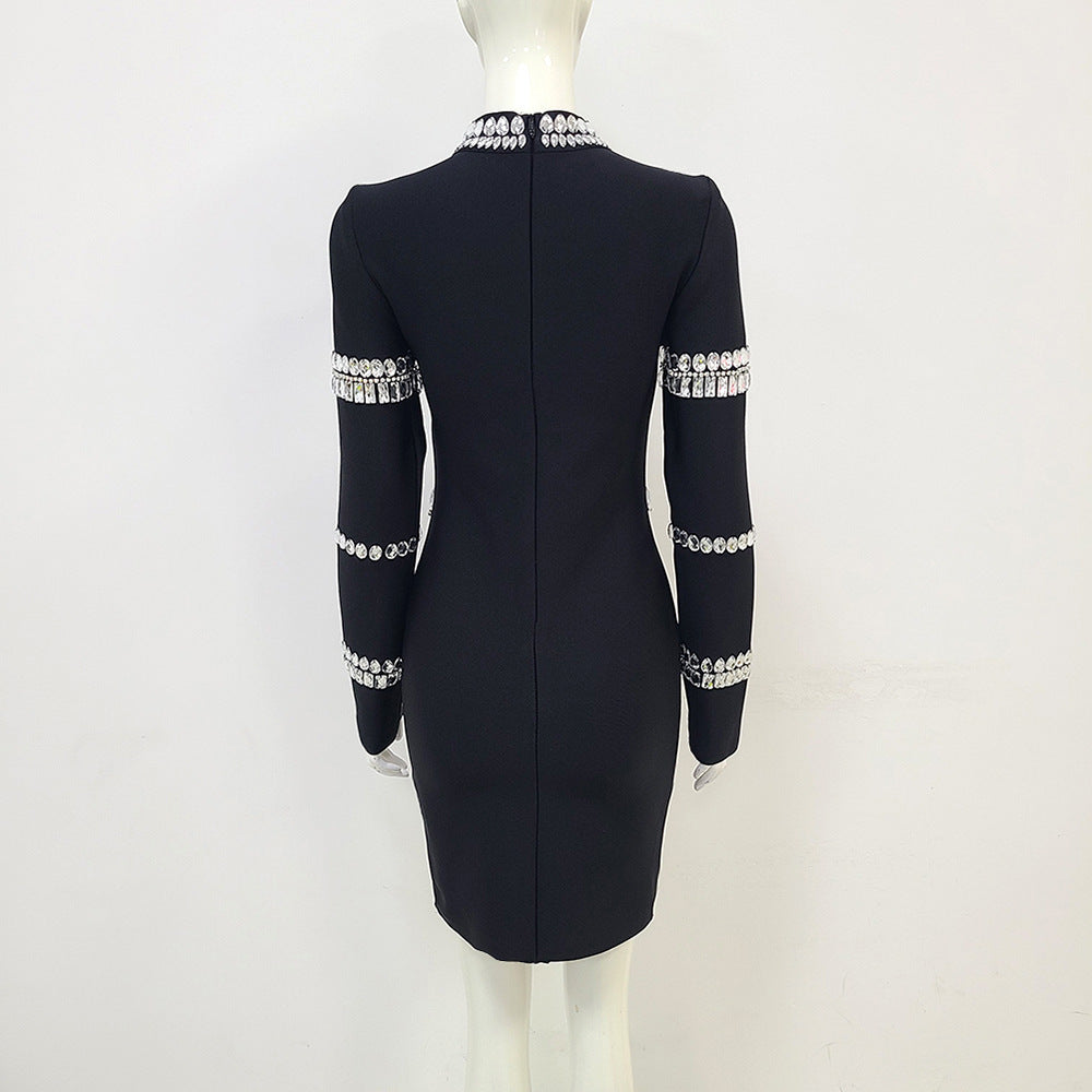Women's Fashion Rhinestone Bandage Dress