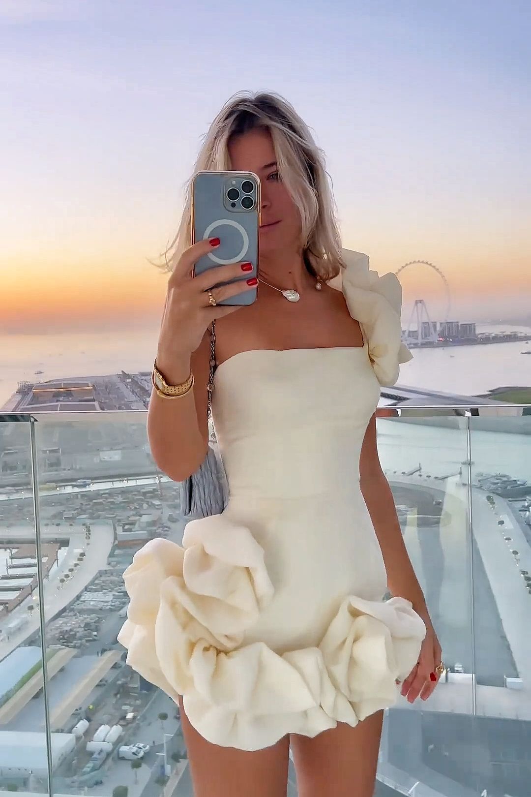 Women's Ruffled Bud Waist Dress